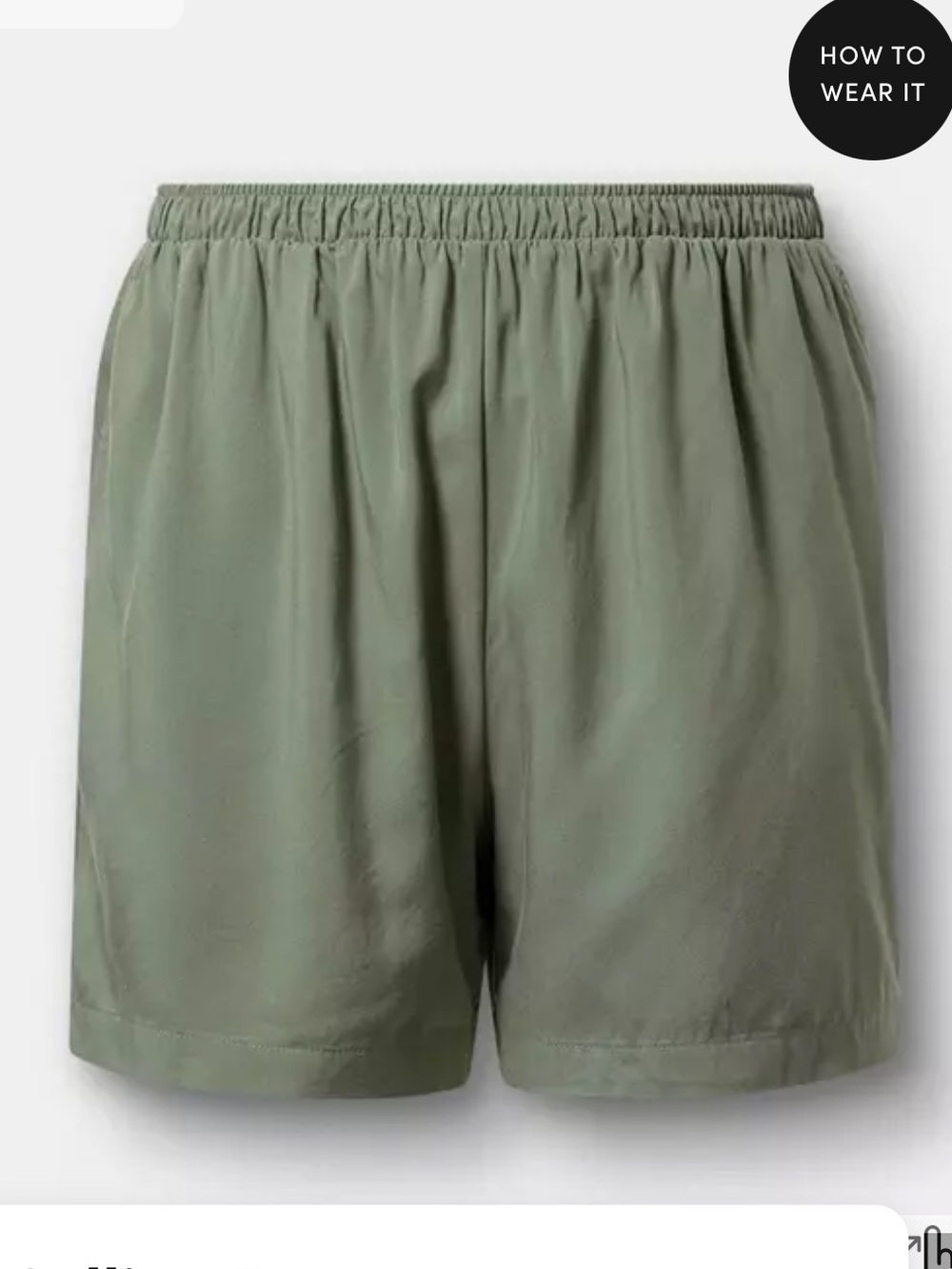 Torrid Pull-On Washable Challis Olive Relaxed Elastic-Waist Shorts NWT Size 0 L